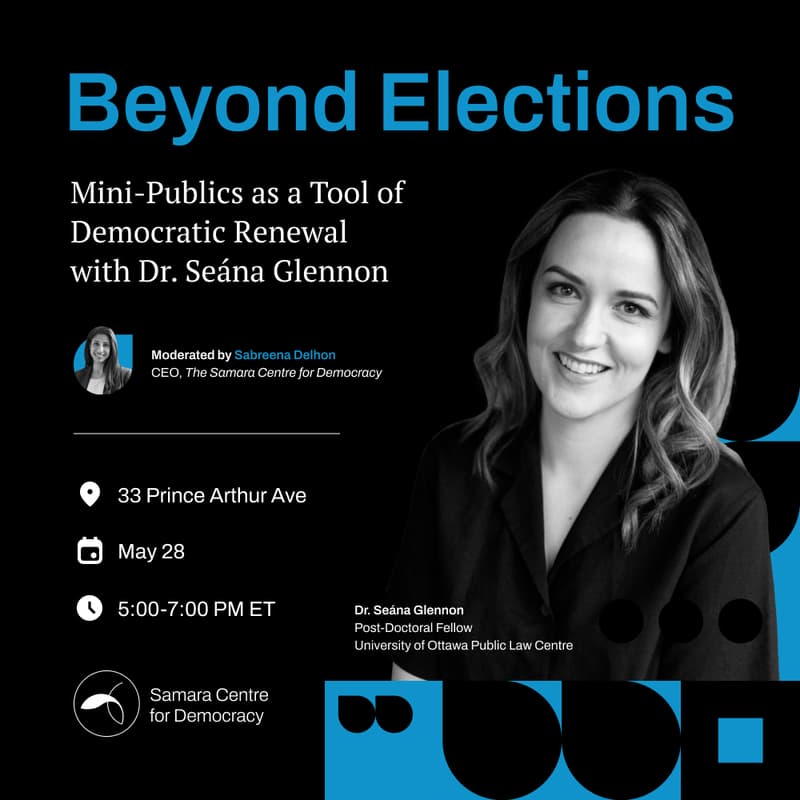 Cover Image for Beyond Elections: Mini-Publics as a Tool of Democratic Renewal with Dr. Seána Glennon