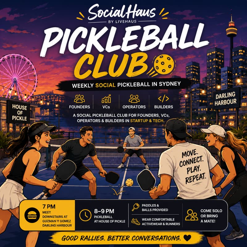 Cover Image for SocialHaus by LiveHaus: Sydney Tech Pickleball Club 🏓