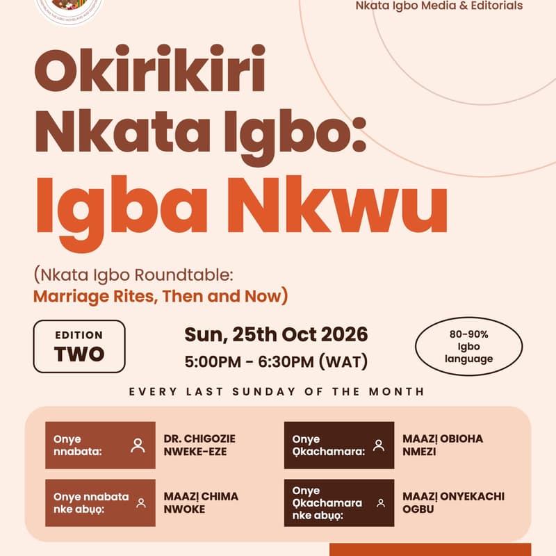 Cover Image for OKIRIKIRI Nkata Igbo — Edition 2 Igba Nkwu: Marriage Rites, Then and Now