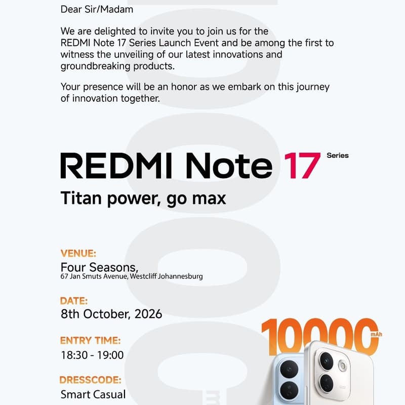Cover Image for REDMI Note 17 Series Launch Event SA