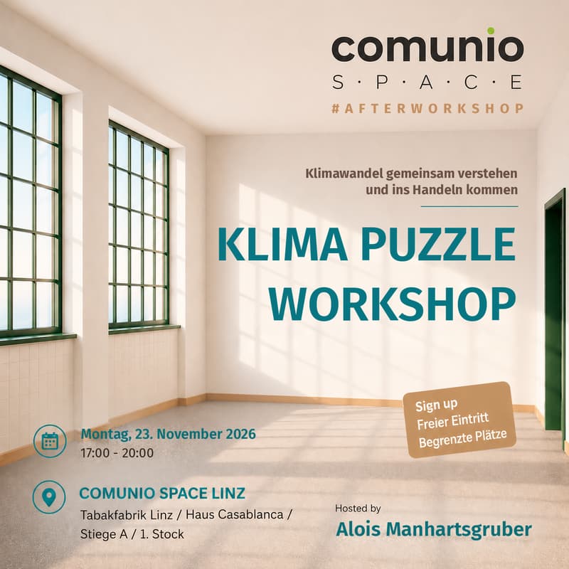 Cover Image for KLIMA PUZZLE WORKSHOP – Klimawandel gemeinsam verstehen und ins Handeln kommen | COMUNIO AFTERWORKSHOP