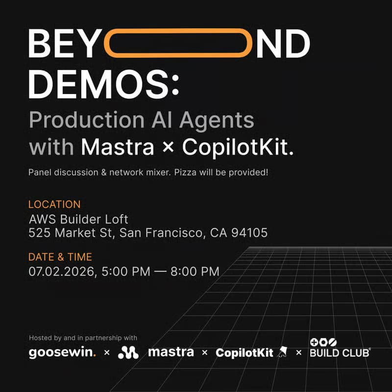 Cover Image for Beyond Demos: Production AI Agents with Mastra × CopilotKit