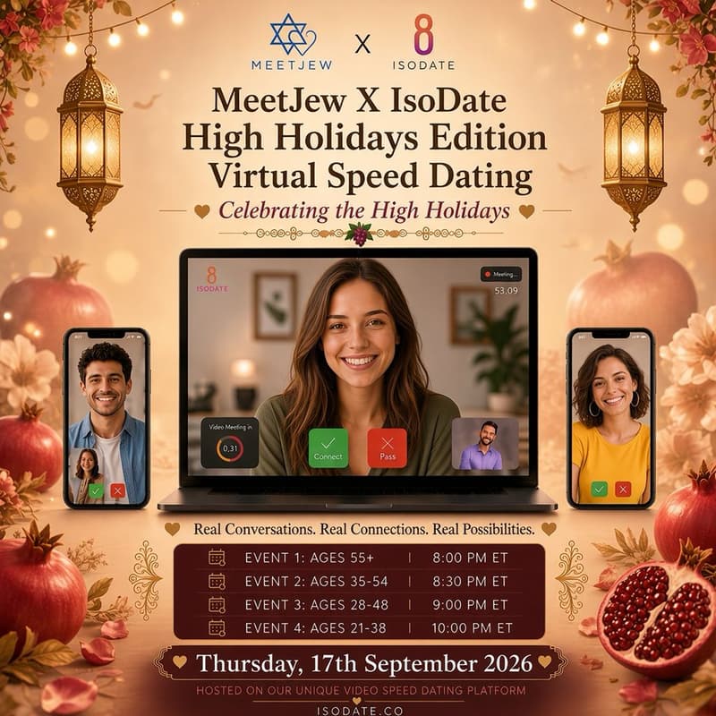 Cover Image for MeetJew x IsoDate: High Holidays Edition Virtual Speed Dating