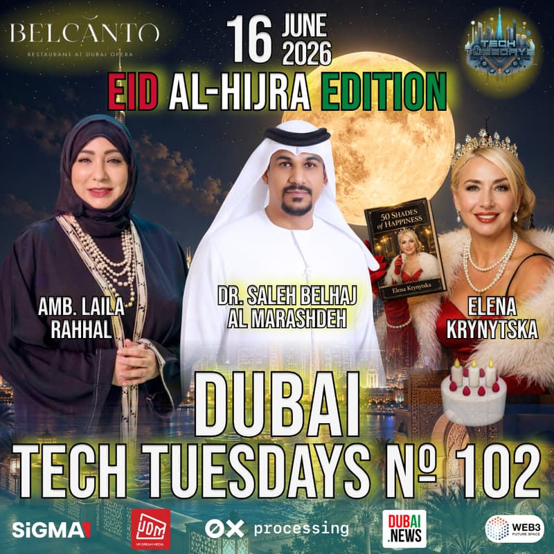 Cover Image for Dubai Tech Tuesdays No. 102 - Eid Al-Hijra Edition + Elena Krynytska Birthday!