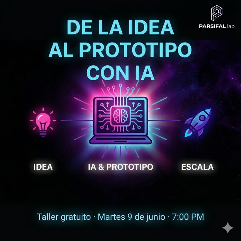 Cover Image for Taller gratuito: De la idea al prototipo digital con IA 🚀 - Martes 9 de junio · 7:00 PM