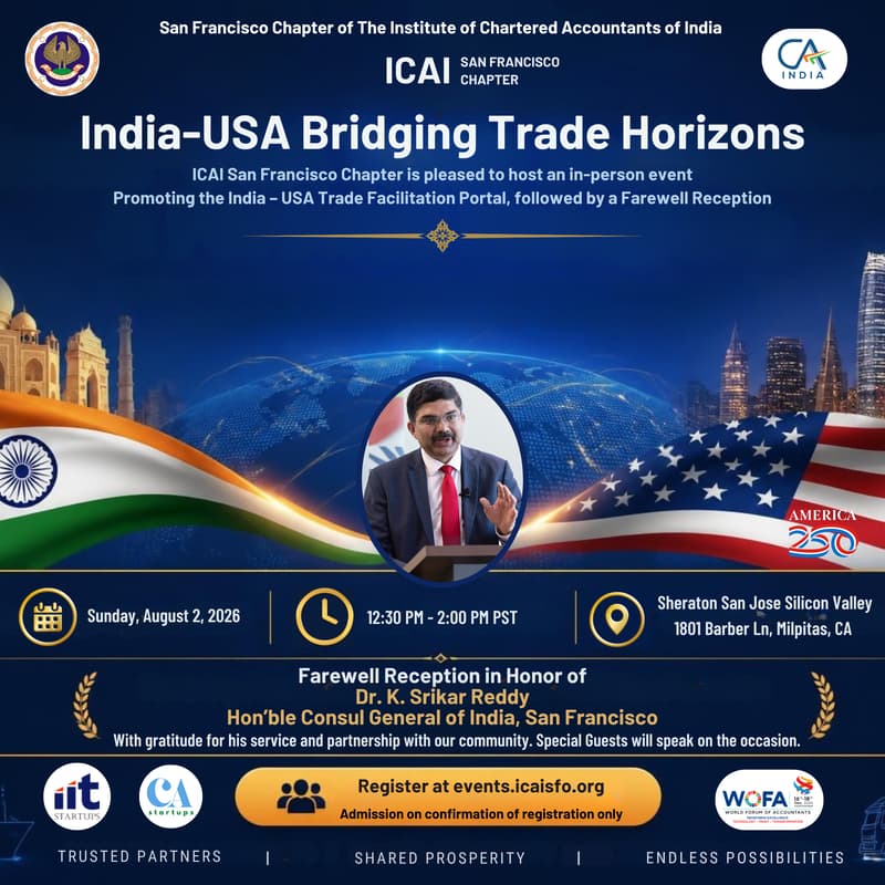Cover Image for ICAI San Francisco: India-USA Bridging Trade Horizons