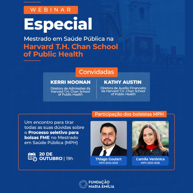 Cover Image for Webinar especial: Mestrado em Saúde Pública na Harvard T.H Chan School of Public Health