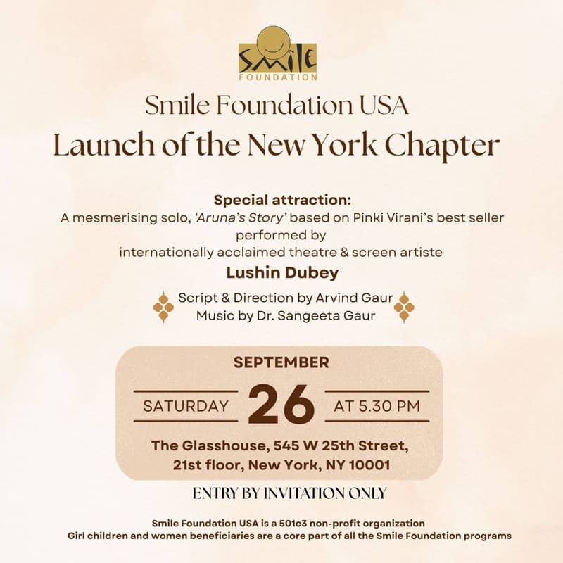 Cover Image for Smile Foundation USA-Launch of the New York Chapter