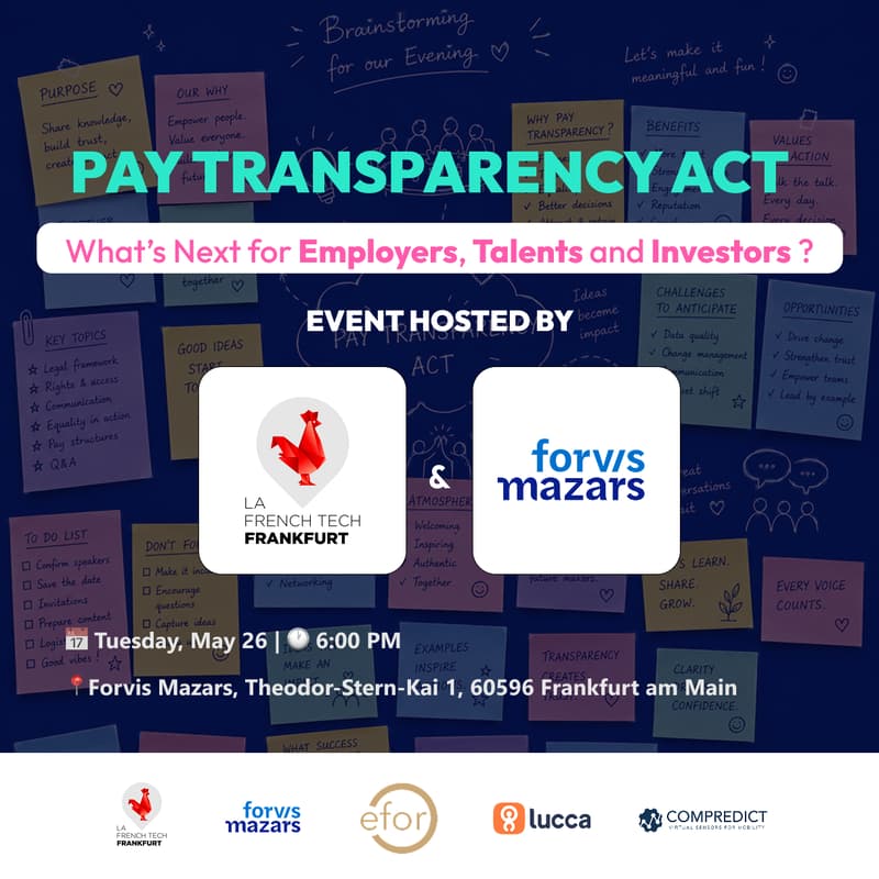 Cover Image for Pay Transparency Act - Event Hosted By La French Tech Frankfurt & Forvis Mazars