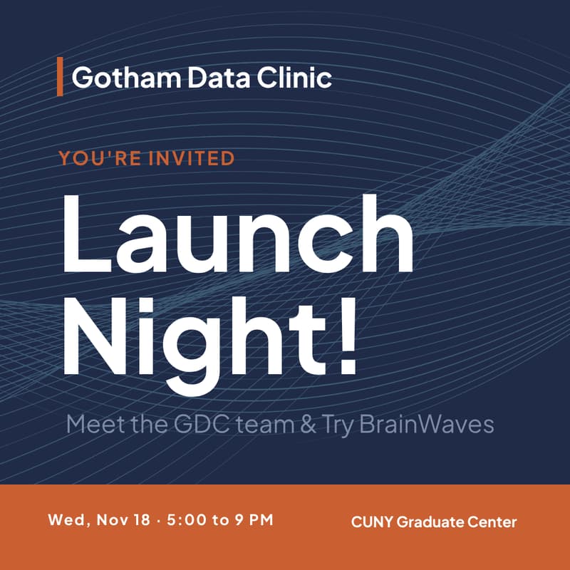 Cover Image for Gotham Data Clinic | Launch Night!