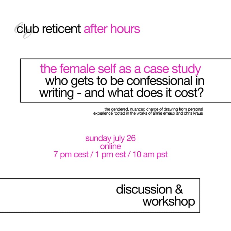 Cover Image for the female self as a case study - online lecture/workshop