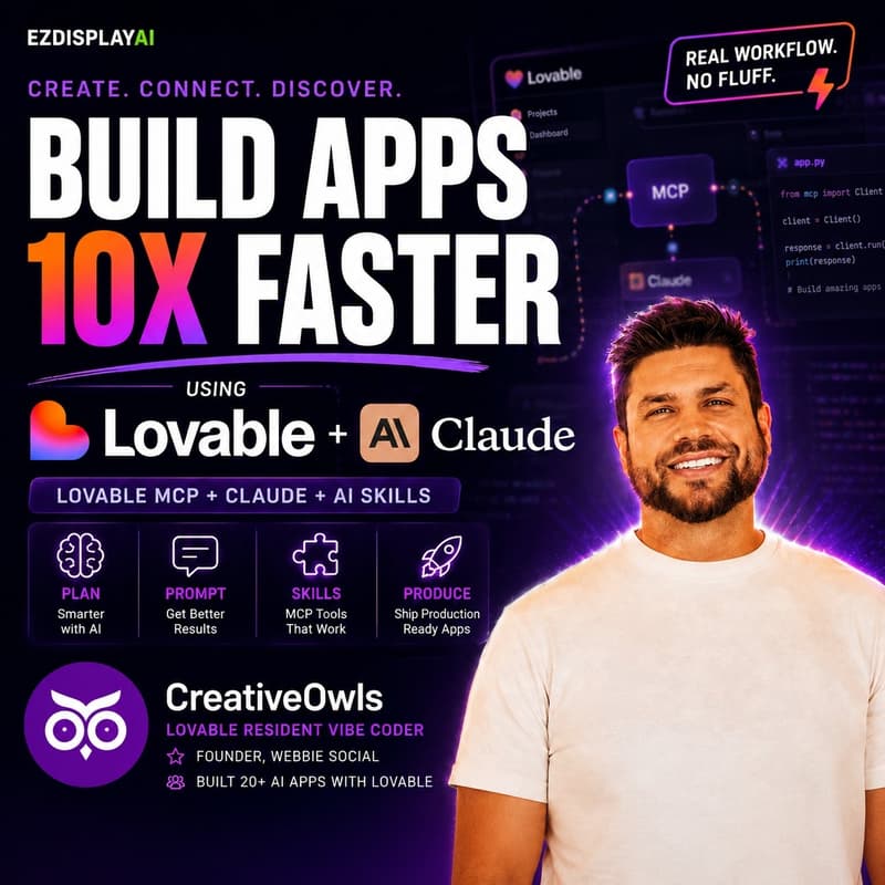 Cover Image for Build Apps 10x Faster with Lovable MCP + Claude