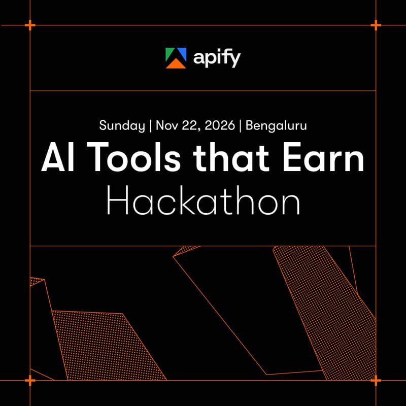 Cover Image for AI Tools that Earn: a hackathon by Apify