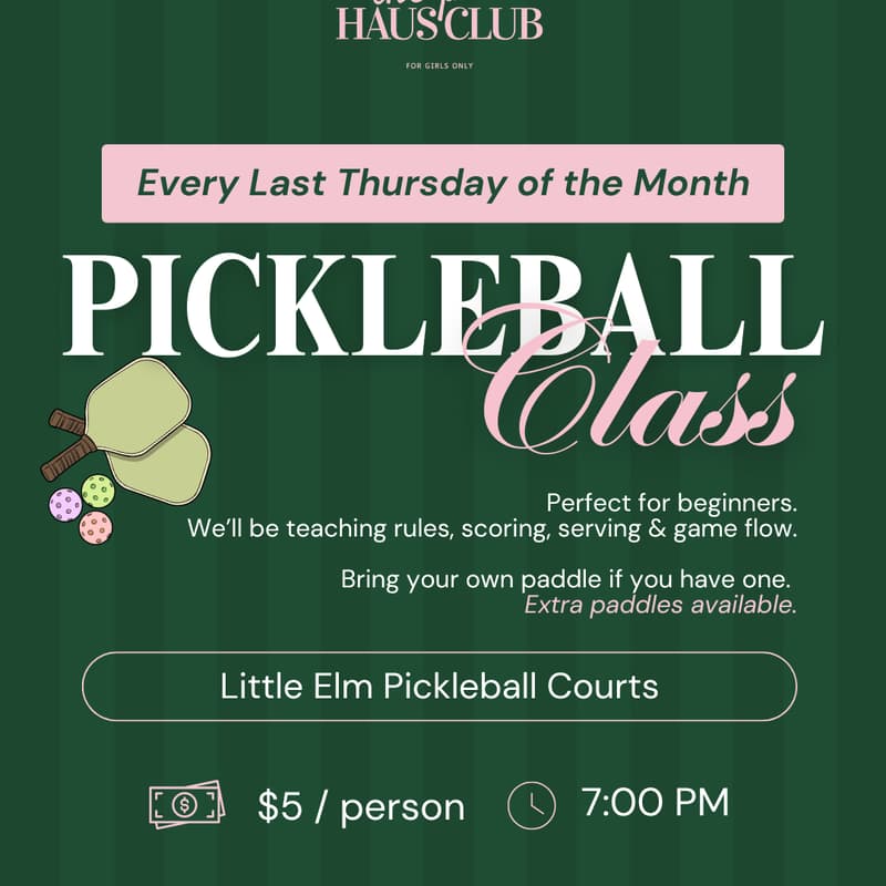 Cover Image for Pickleball Class -The Pink Haus Club ft Coach Dino