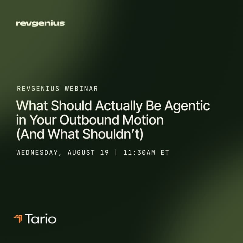 Cover Image for What Should Actually Be Agentic in Your Outbound Motion (And What Shouldn’t)