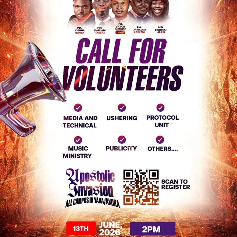 Cover Image for Apostolic Invasion Volunteer Form