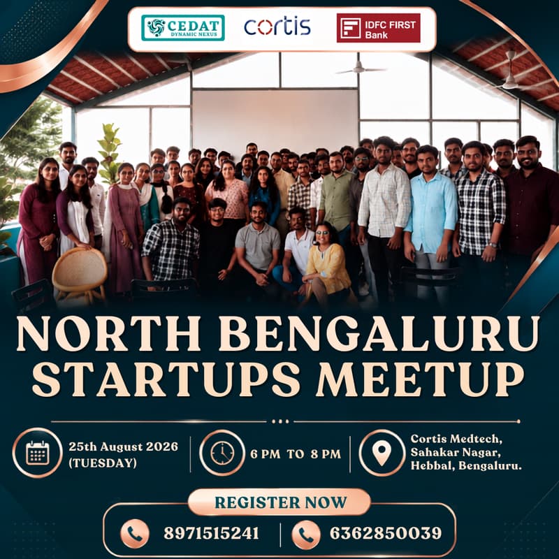 Cover Image for North Bengaluru Startups Meetup by CEDAT