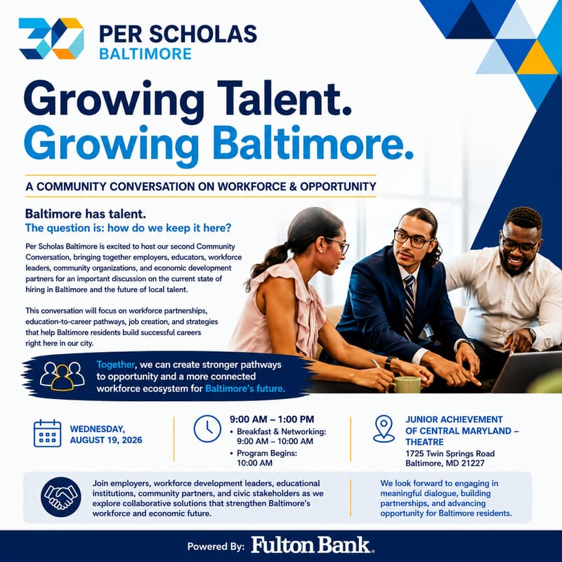 Cover Image for Growing Talent. Growing Baltimore. A Community Conversation on Workforce & Opportunity - Panelist Registration.