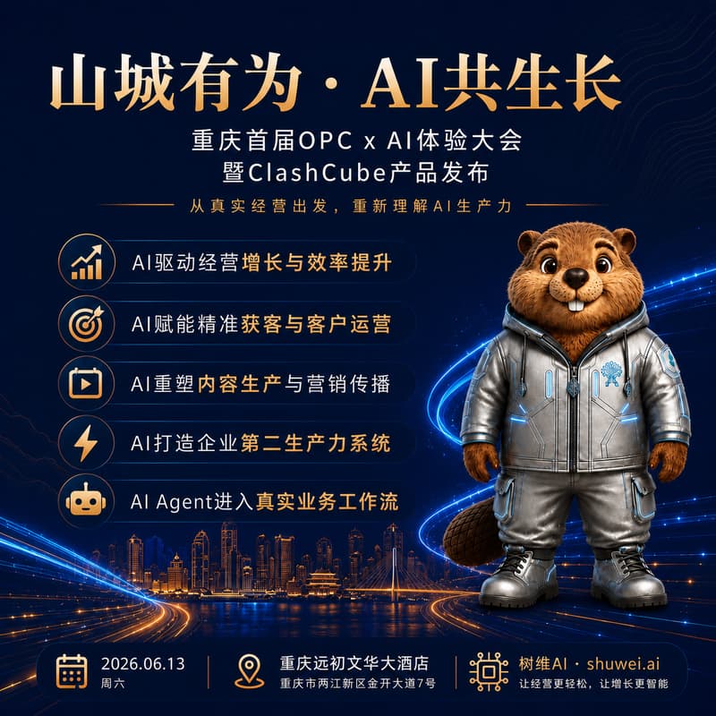 Cover Image for 重庆首届OPC x AI体验大会暨ClashCube产品发布