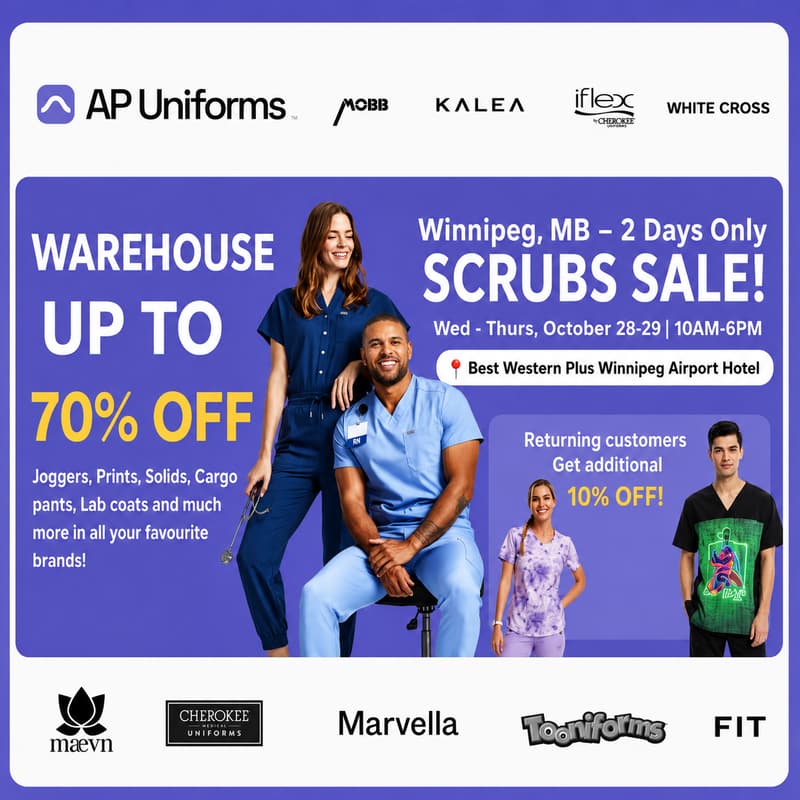 Cover Image for Warehouse Scrubs Sale – Winnipeg, MB – 2 Days Only