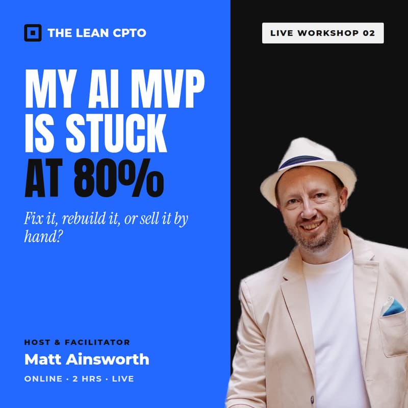 Cover Image for My AI MVP Is Stuck at 80%. Fix It, Rebuild It or Sell It by Hand?