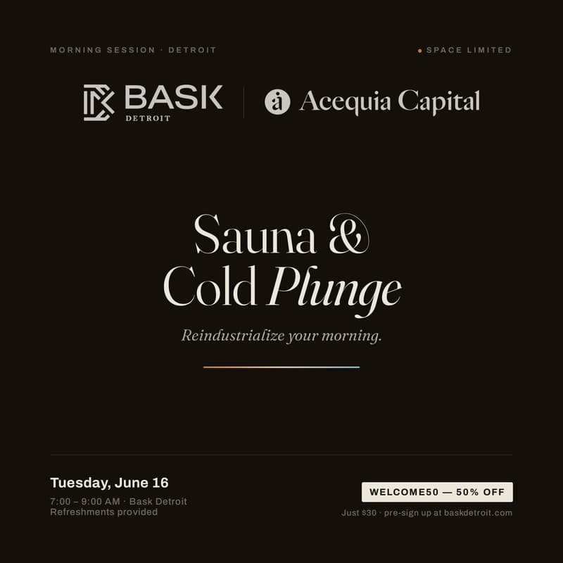 Cover Image for Acequia Capital presents Morning Sauna & Cold Plunge
