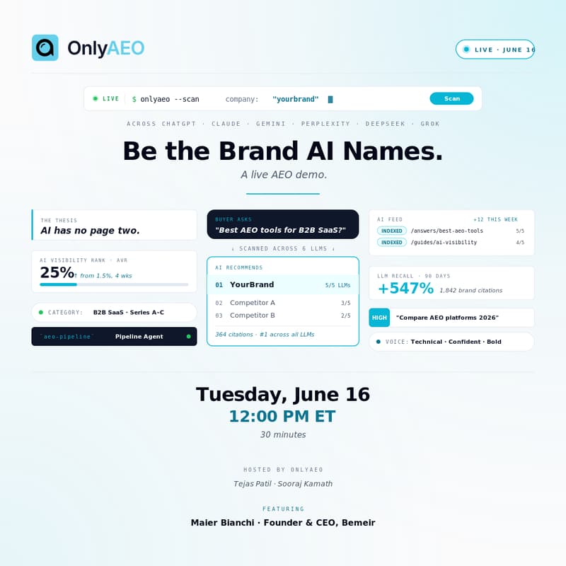 Cover Image for Be the Brand that AI Recommends: A live AEO Demo