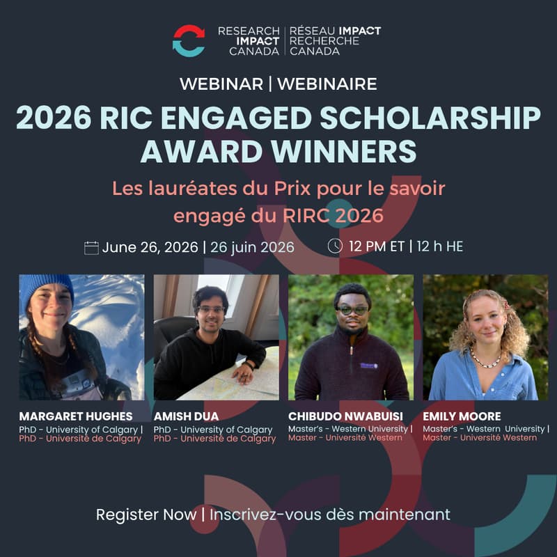 Cover Image for Webinar/Webinaire: 2026 RIC Engaged Scholarship Award Winners | Les lauréates du Prix pour le savoir engagé du RIRC 2026