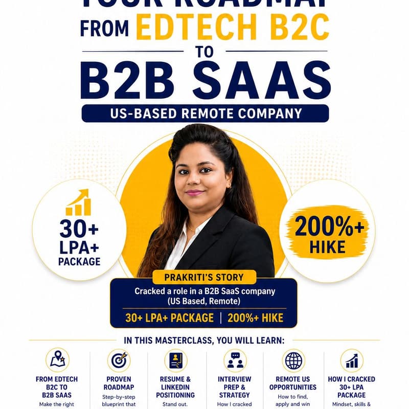 Cover Image for How Prakriti Went from B2C Sales to a 30 LPA+ Remote US B2B SaaS Sales Role