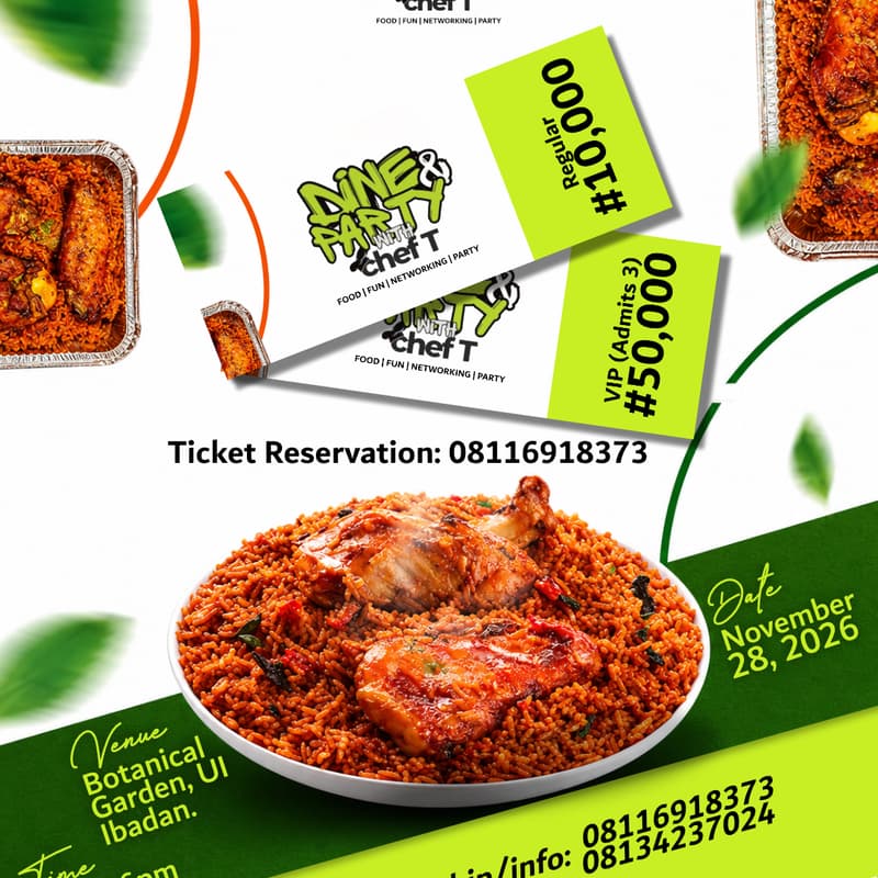 Cover Image for Dine and party with Chef T