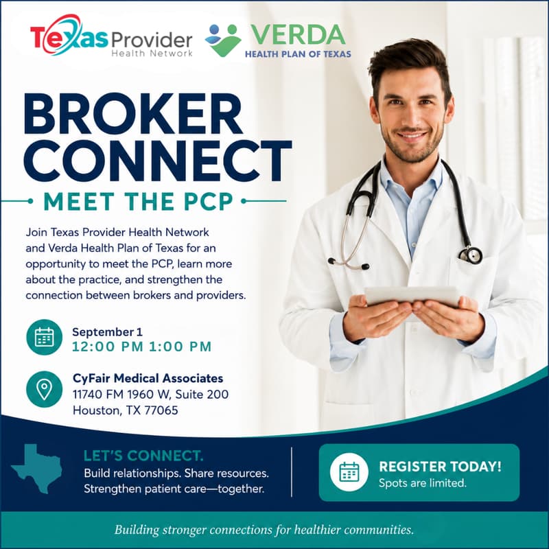 Cover Image for CyFair Medical Partners Broker Connect: Meet the PCP