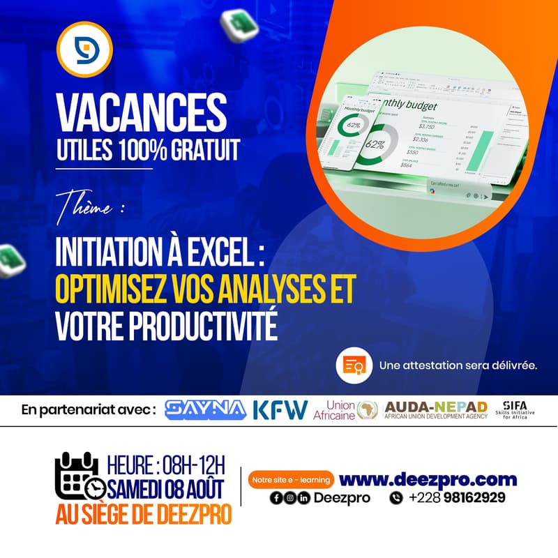 Cover Image for Initiation à Excel : Optimisez vos analyses et votre productivité