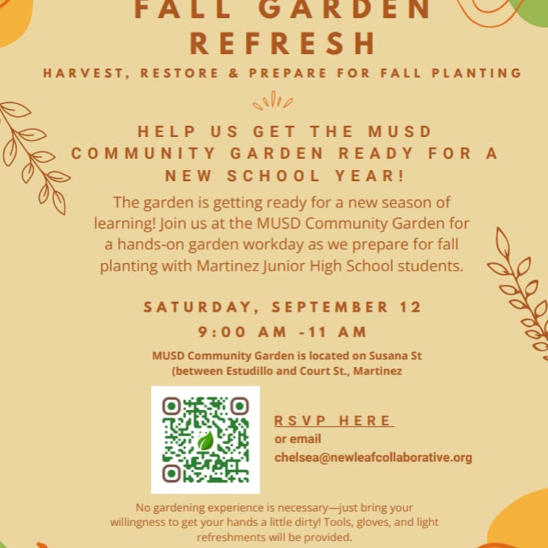 Cover Image for Support Fall Garden Refresh at the Martinez Unified School District Community Garden