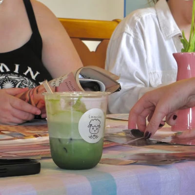 Cover Image for junk journal matcha cafe with jasmine and lamcha