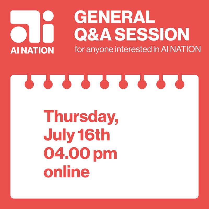 Cover Image for AI NATION GRANT & ACCELERATOR Q&A Session (online)