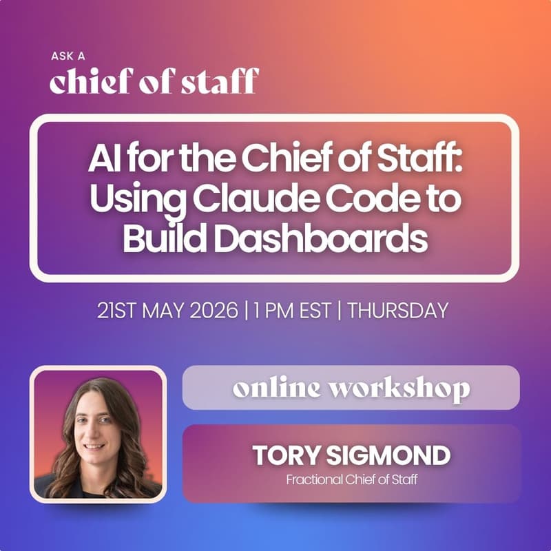 Cover Image for AI for the Chief of Staff: Using Claude Code to Build Dashboards