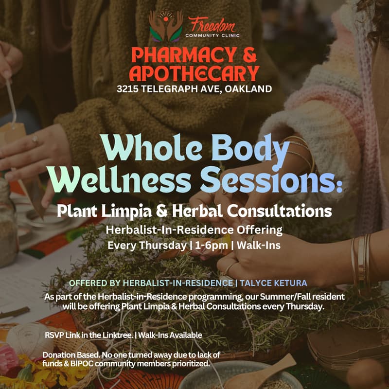 Cover Image for Whole Body Wellness Sessions: 1-on-1 Plant Limpia & Herbal Consult with Herbalist-in-Residence