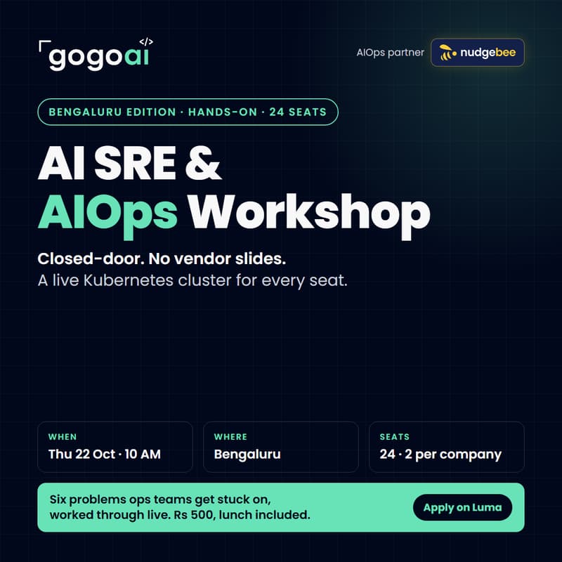 Cover Image for AI SRE & AIOps Workshop: Bengaluru Edition