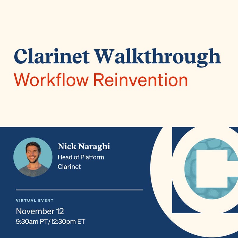 Cover Image for Clarinet Walkthrough: Workflow Reinvention
