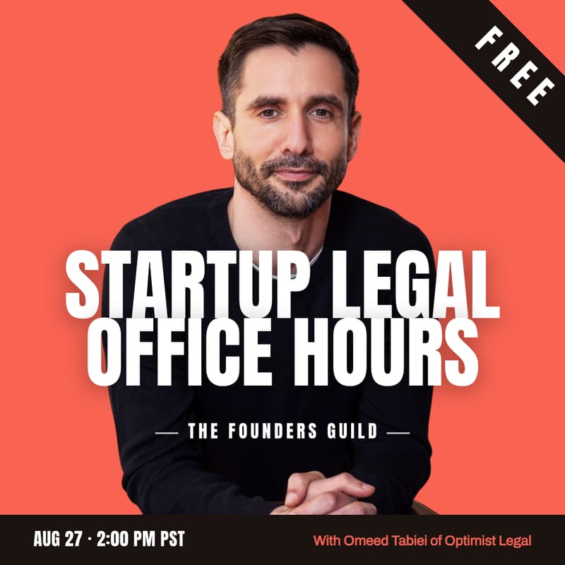 Cover Image for Free Startup Legal Office Hours — Founders Guild x Optimist Legal