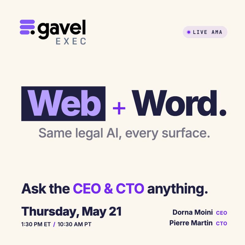 Cover Image for Gavel Exec Live: See what's new, plus ask the CEO & CTO anything