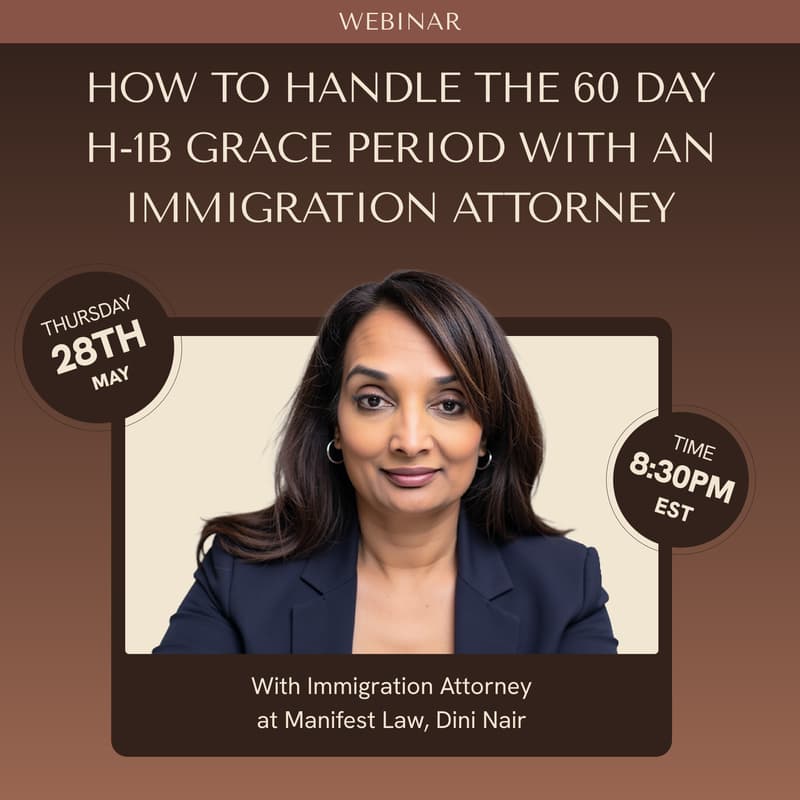 Cover Image for How to Handle the 60 Day H-1B Grace Period with an Immigration Attorney