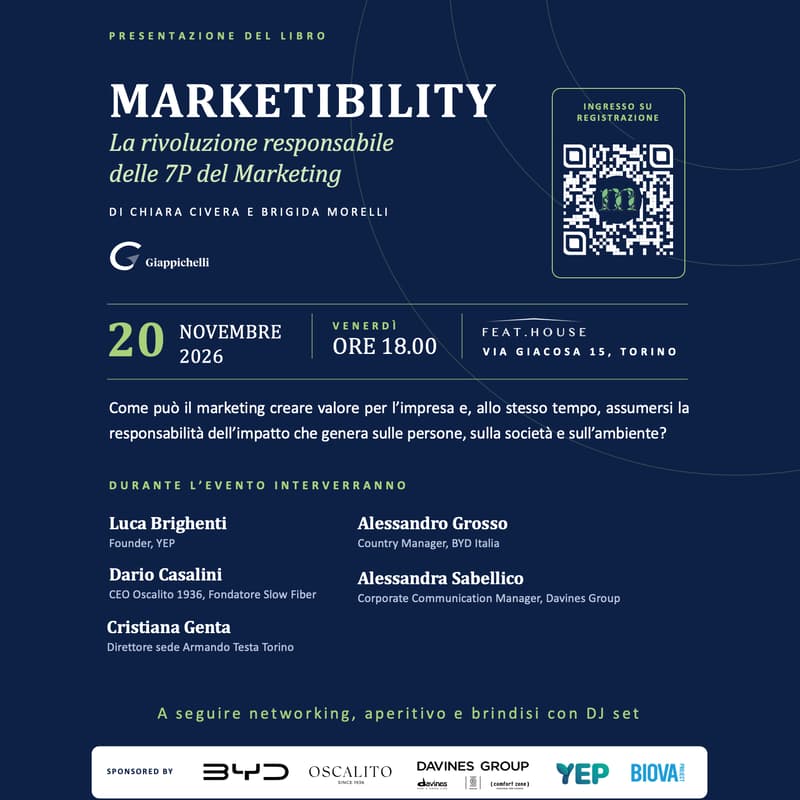 Cover Image for Presentazione del libro "Marketibility: la rivoluzione responsabile delle 7P del Marketing"