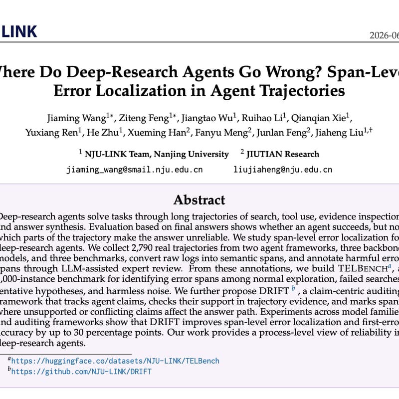 Cover Image for Frontier Tower AI Paper Reading Club - Week 20 - Where Do Deep-Research Agents Go Wrong?