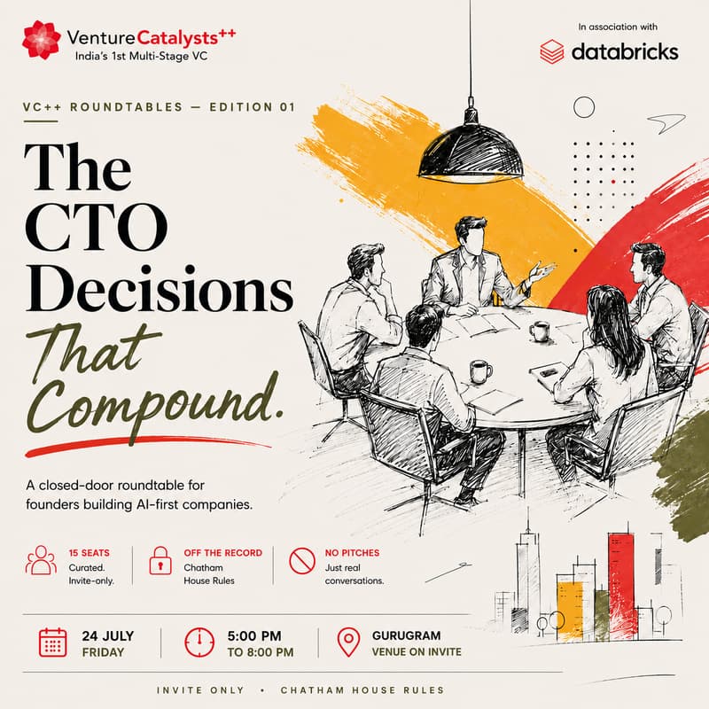Cover Image for The CTO Decisions That Compound - Delhi NCR Edition by Venture Catalysts++ x Databricks