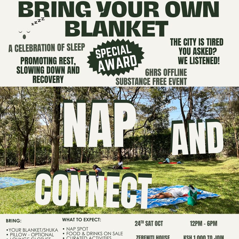 Cover Image for Nairobi's Big Napping Hangout😴 BRING YOUR OW BLANKET