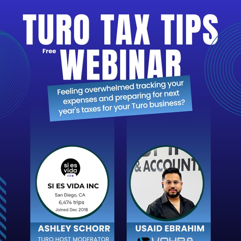 Cover Image for Tax Tips for Turo Hosts with Usaid Ebrahim