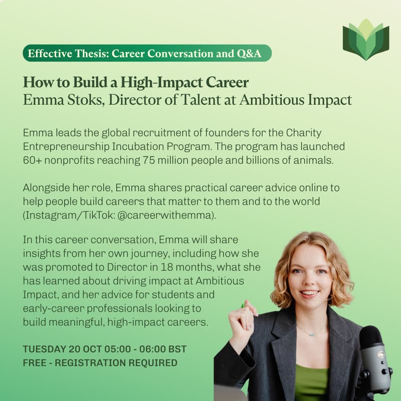 Cover Image for Career Conversation with Emma Stoks, Director of Talent at Ambitious Impact