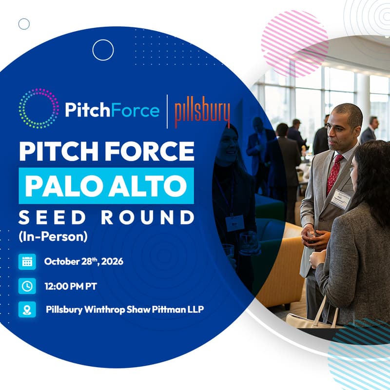 Cover Image for PitchForce Palo Alto Seed Round (In-Person)