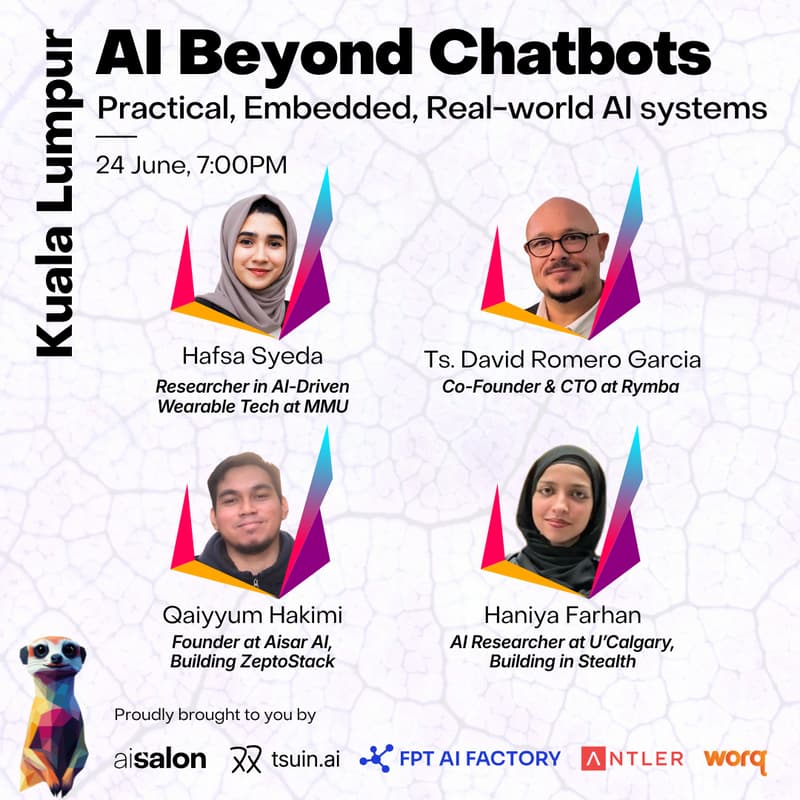 Cover Image for AI Salon KL โ AI Beyond Chatbots: Practical, Embedded, Real-world AI Systems
